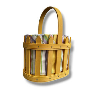 Longaberger Vintage 2007 Small Oval Picket Pail Easter Basket Liner Protector